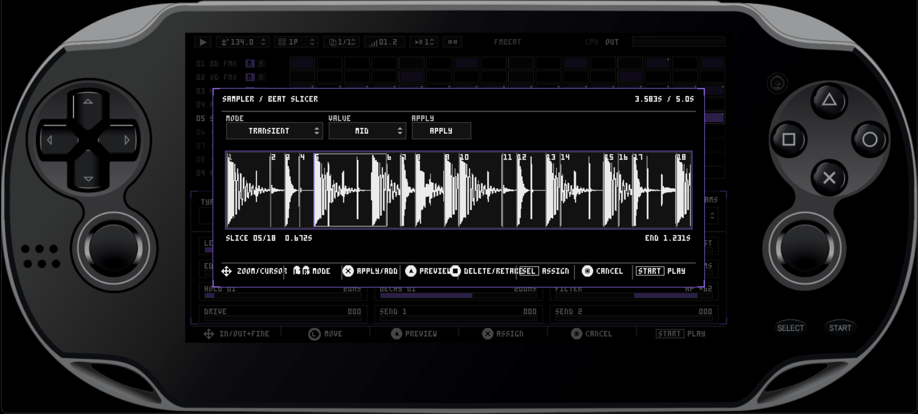 DS-8 sampler slicer preview